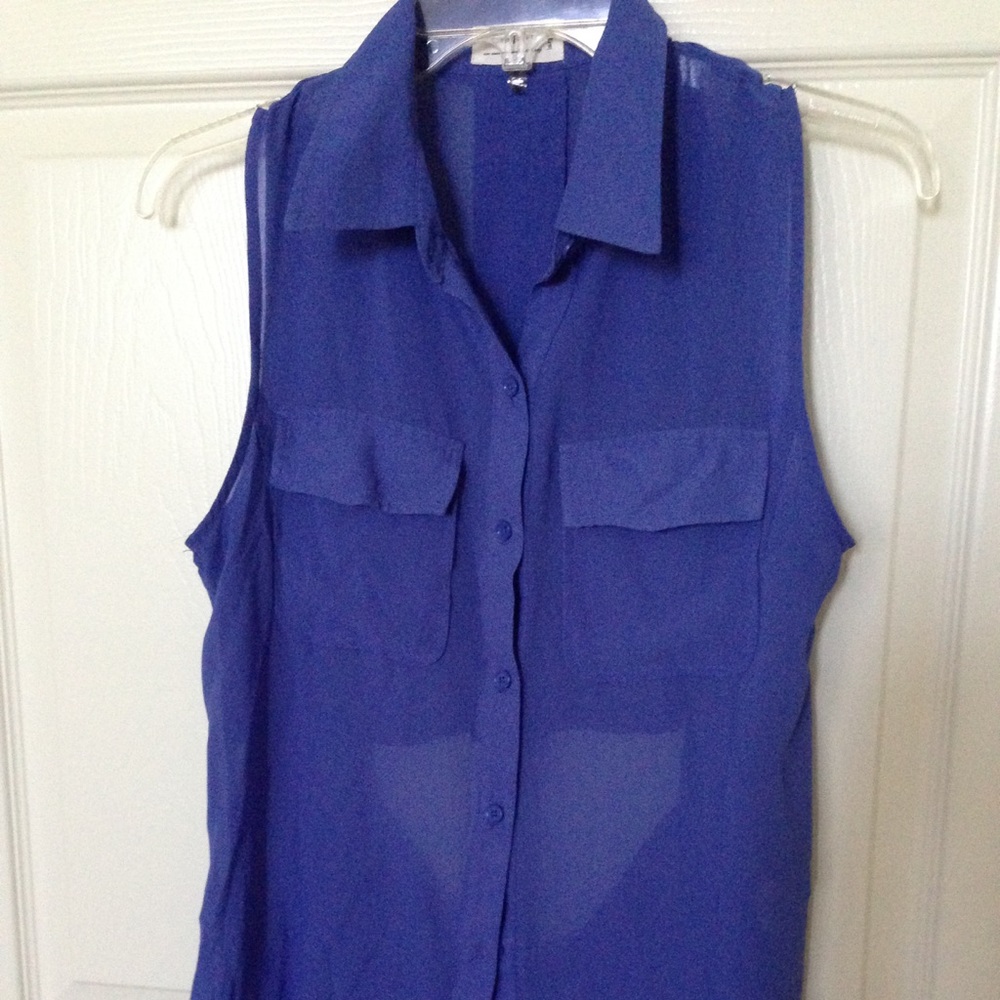 Sheer Sleeveless Blouse